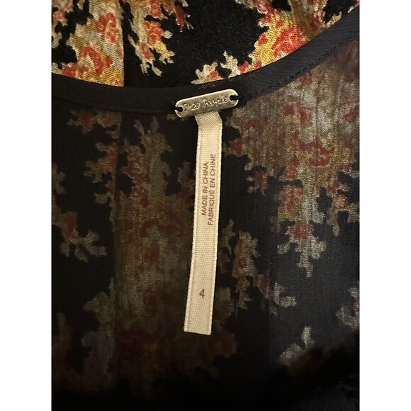 Free People Women's 4 Lonesome Dove Dress in Black Combo Hi Low Crochet - Picture 10 of 11